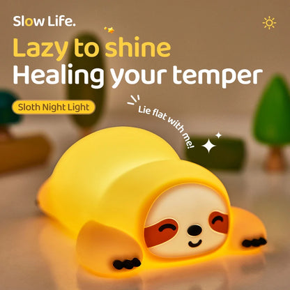 Cute Sloth Night Light – Rechargeable LED Touch Lamp