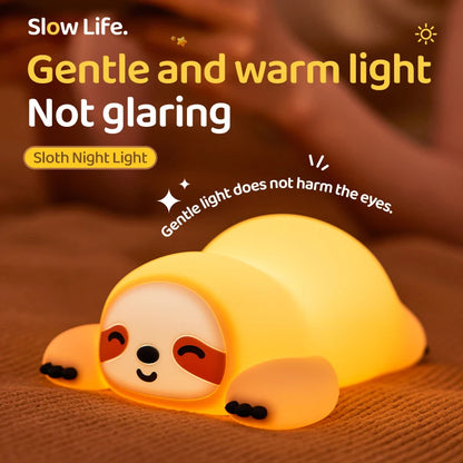 Cute Sloth Night Light – Rechargeable LED Touch Lamp