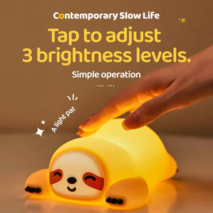 Cute Sloth Night Light – Rechargeable LED Touch Lamp