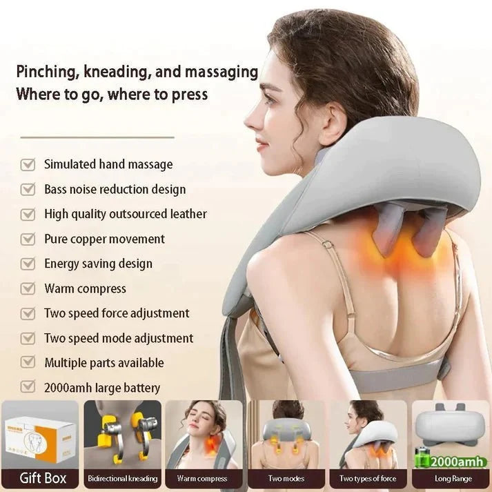 3D Kneading Massage Pillow – Electric Neck, Shoulder & Back Massager
