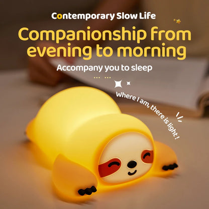 Cute Sloth Night Light – Rechargeable LED Touch Lamp