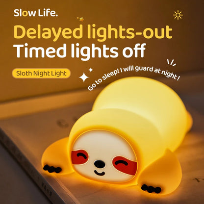 Cute Sloth Night Light – Rechargeable LED Touch Lamp