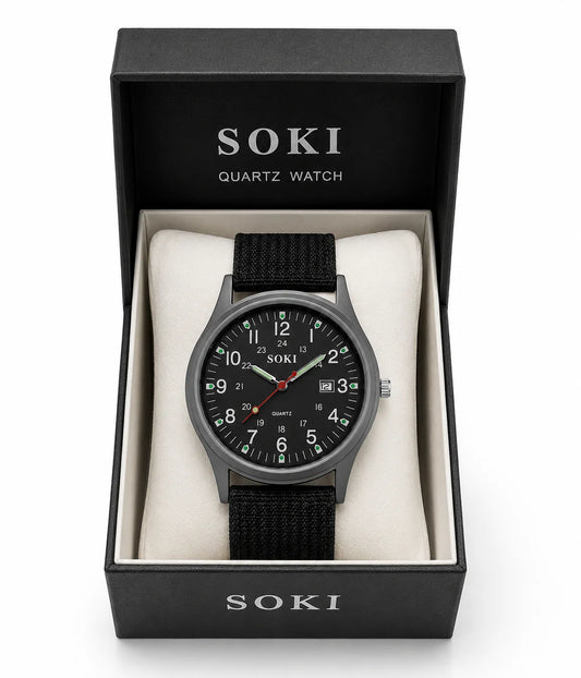 Nylon Strap Analog Wristwatch – Stylish Casual Men’s Classic Watch