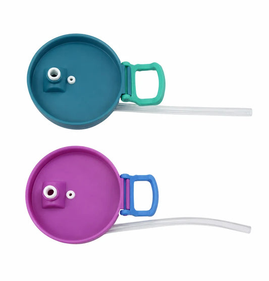 Silicone Cane Cap with Straw – Universal Walking Cane Drinking Bottle Attachment