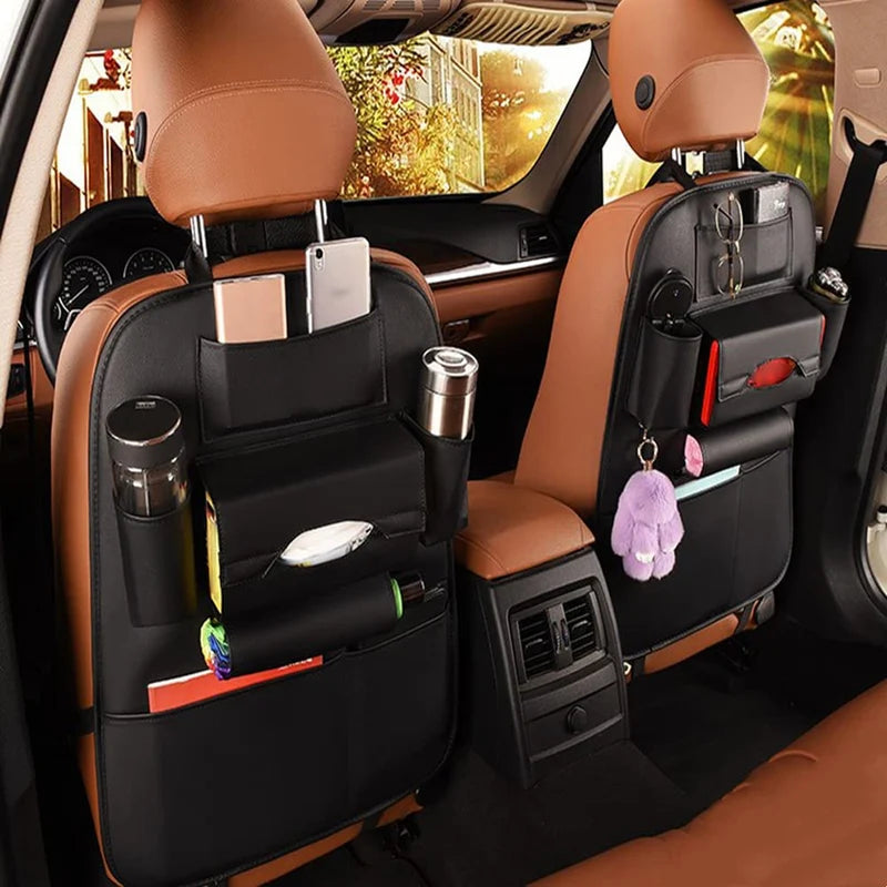 Car Seatback Organizer – Multi-Pocket Backseat Storage Bag for Travel, Kids & Family Essentials