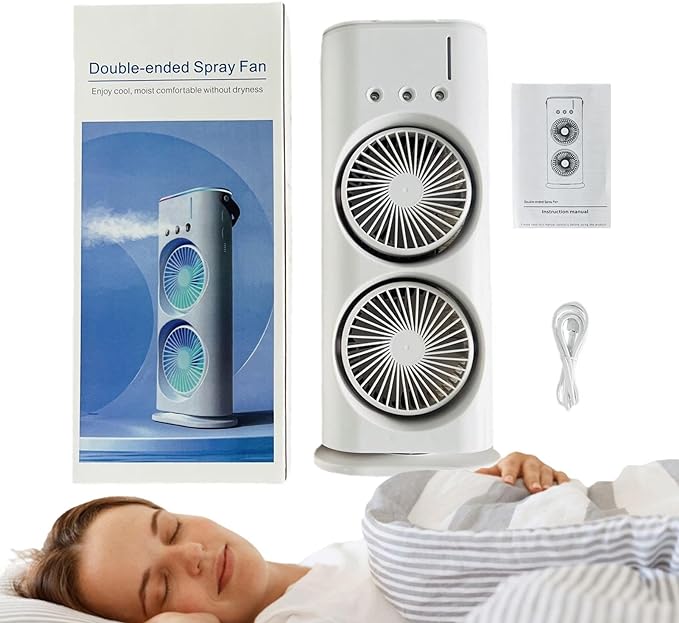 Double Ended Spray Fan – 2-in-1 Portable Misting & Cooling Fan with Water Spray, Rechargeable Handheld Mini Fan for Home, Office & Outdoor Use