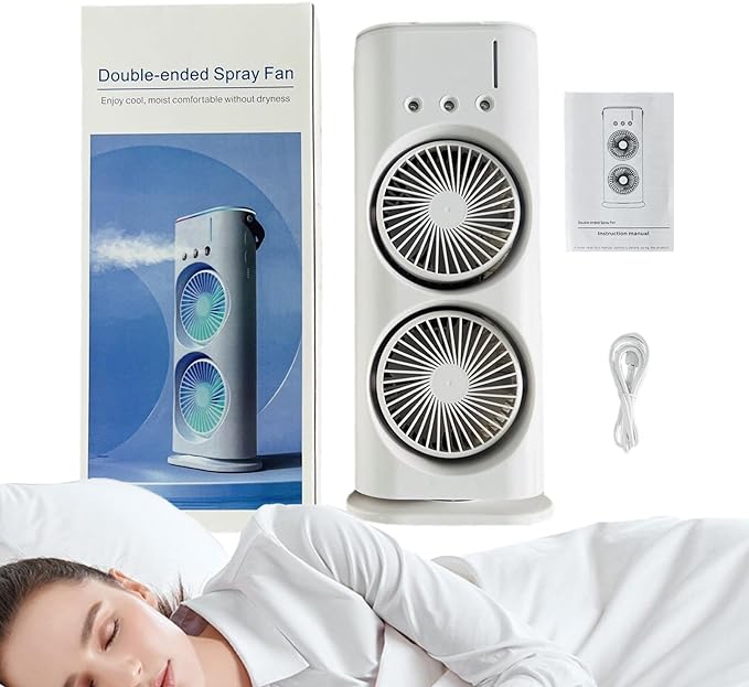 Double Ended Spray Fan – 2-in-1 Portable Misting & Cooling Fan with Water Spray, Rechargeable Handheld Mini Fan for Home, Office & Outdoor Use