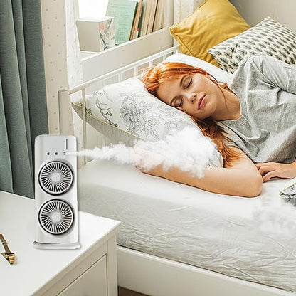 Double Ended Spray Fan – 2-in-1 Portable Misting & Cooling Fan with Water Spray, Rechargeable Handheld Mini Fan for Home, Office & Outdoor Use