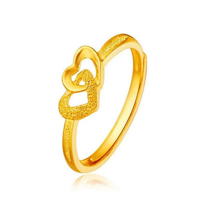 Gold Plated Retro Heart Ring – Vintage Heart Statement Ring for Women | Elegant Fashion Jewelry