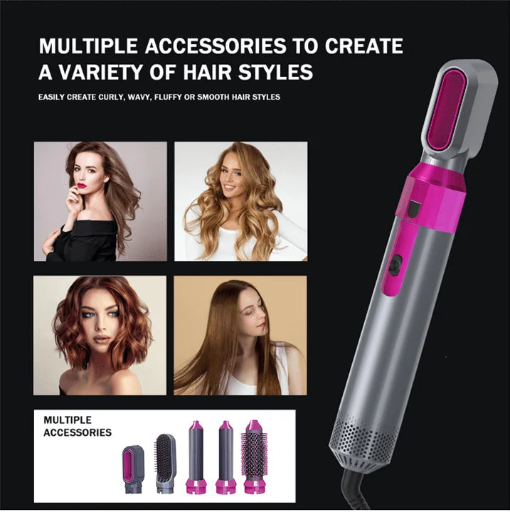 5-in-1 Hot Air Brush – Hair Dryer, Volumizer, Styler & Smoothing Brush